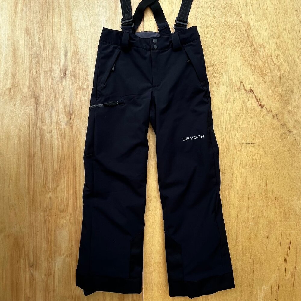 SPYDER PROPULSION Women’s Black Suspender Snow Ski Softshell Pants sz 12 NWOT